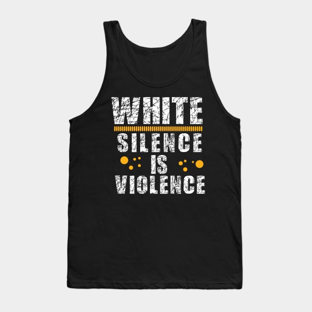 White Silence is Violence Tank Top by L  B  S  T store